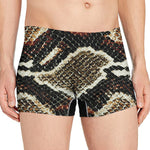 Brown And Black Snakeskin Print Men's Boxer Briefs