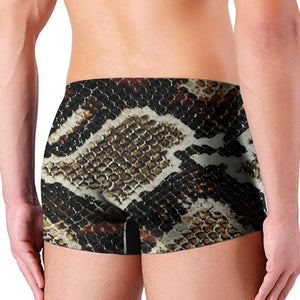 Brown And Black Snakeskin Print Men's Boxer Briefs