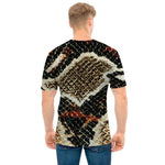 Brown And Black Snakeskin Print Men's T-Shirt