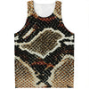 Brown And Black Snakeskin Print Men's Tank Top