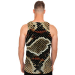 Brown And Black Snakeskin Print Men's Tank Top