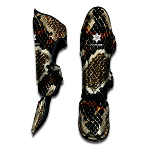 Brown And Black Snakeskin Print Muay Thai Shin Guard