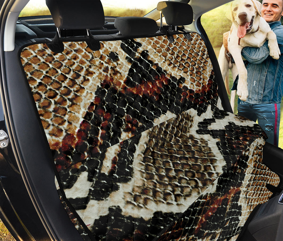 Brown And Black Snakeskin Print Pet Car Back Seat Cover