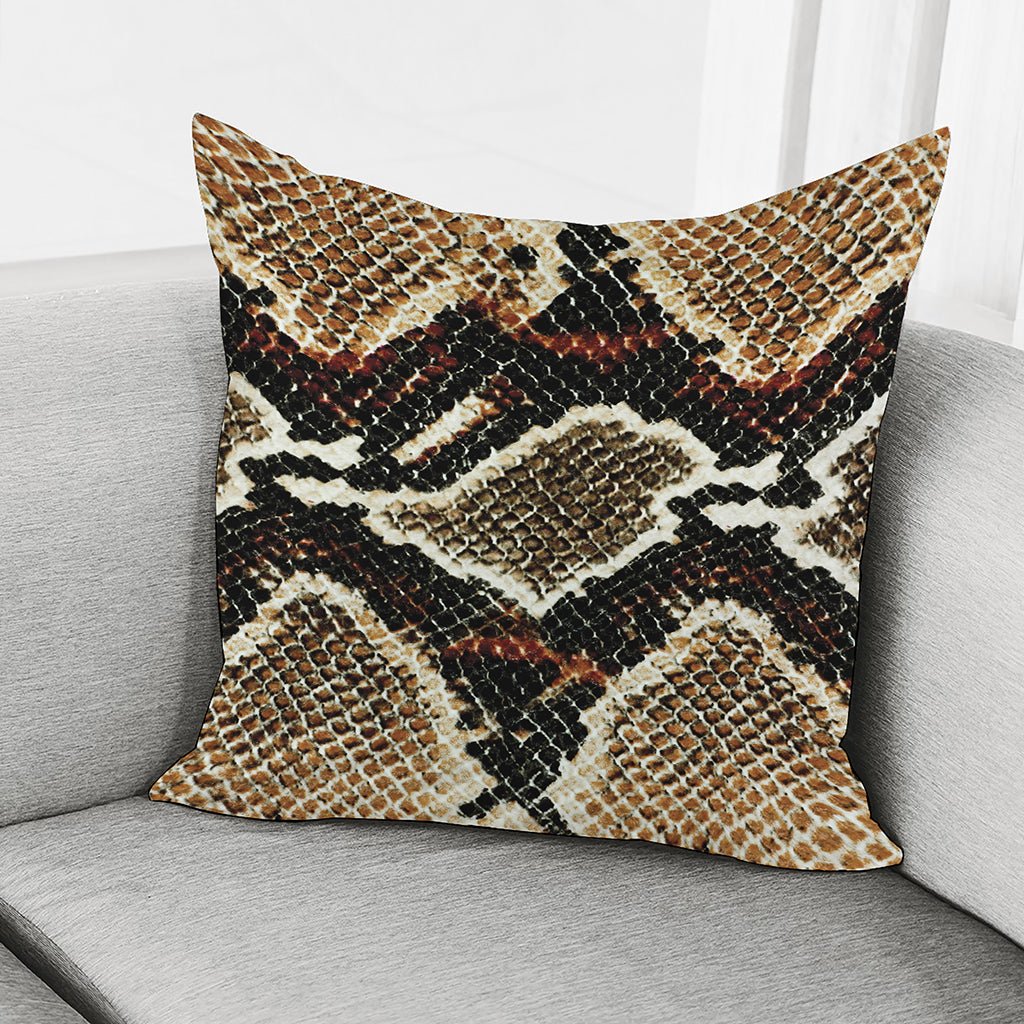 Brown And Black Snakeskin Print Pillow Cover