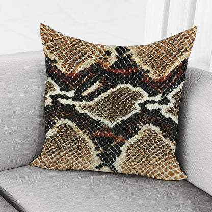 Brown And Black Snakeskin Print Pillow Cover