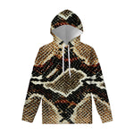 Brown And Black Snakeskin Print Pullover Hoodie