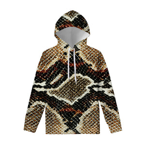 Brown And Black Snakeskin Print Pullover Hoodie