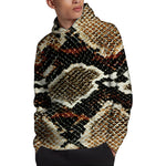 Brown And Black Snakeskin Print Pullover Hoodie