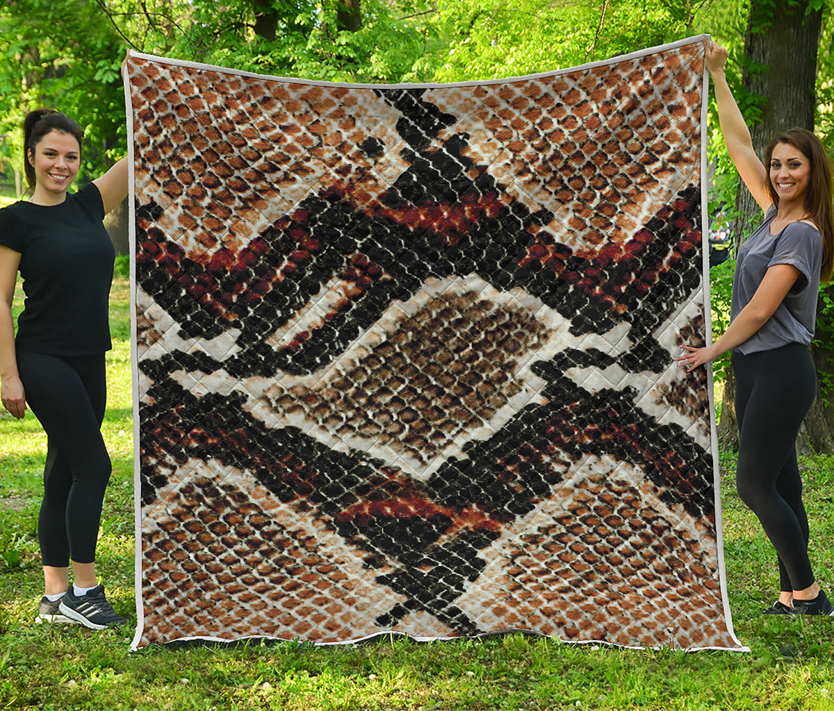 Brown And Black Snakeskin Print Quilt