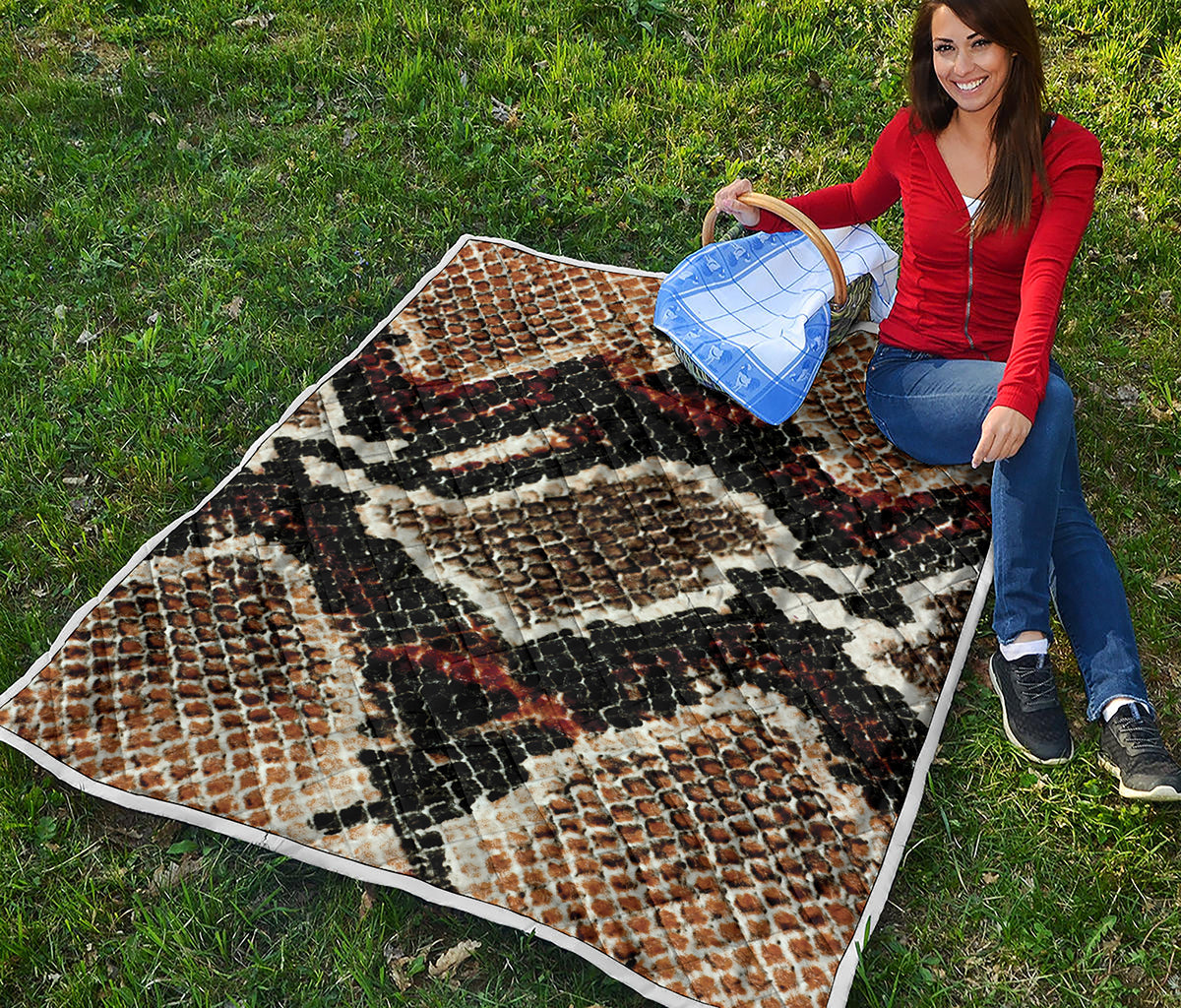 Brown And Black Snakeskin Print Quilt