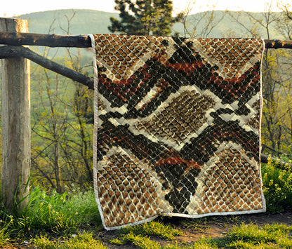 Brown And Black Snakeskin Print Quilt