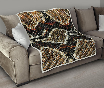 Brown And Black Snakeskin Print Quilt