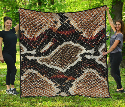 Brown And Black Snakeskin Print Quilt