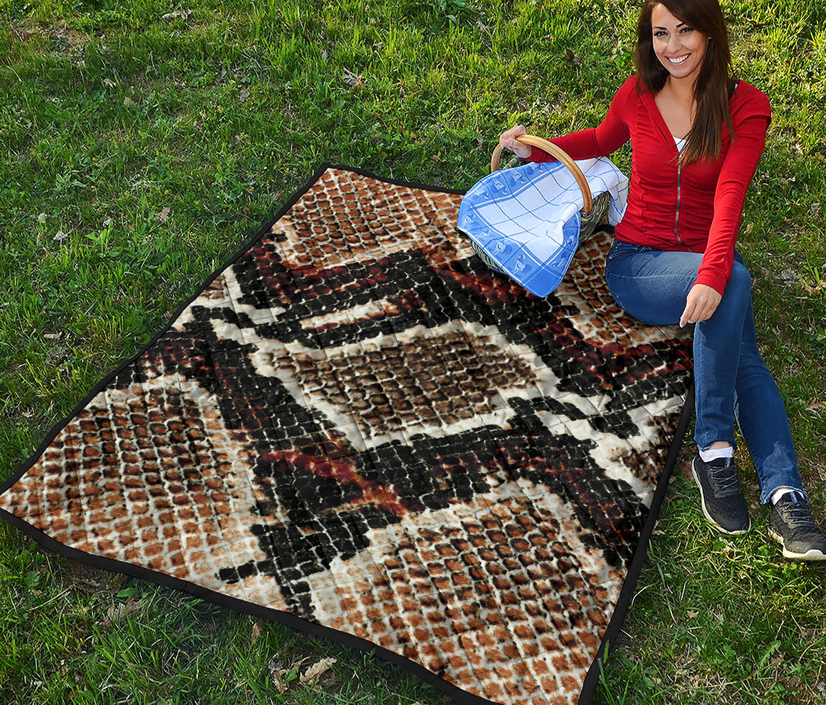 Brown And Black Snakeskin Print Quilt