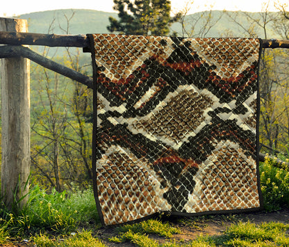 Brown And Black Snakeskin Print Quilt