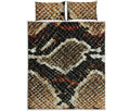 Brown And Black Snakeskin Print Quilt Bed Set