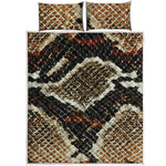 Brown And Black Snakeskin Print Quilt Bed Set