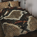 Brown And Black Snakeskin Print Quilt Bed Set