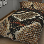 Brown And Black Snakeskin Print Quilt Bed Set