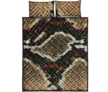Brown And Black Snakeskin Print Quilt Bed Set
