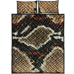 Brown And Black Snakeskin Print Quilt Bed Set