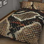Brown And Black Snakeskin Print Quilt Bed Set