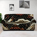 Brown And Black Snakeskin Print Sofa Cover