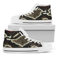 Brown And Black Snakeskin Print White High Top Sneakers