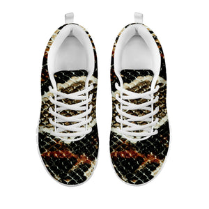 Brown And Black Snakeskin Print White Sneakers