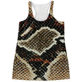 Brown And Black Snakeskin Print Women's Racerback Tank Top