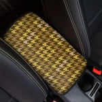 Brown And Tan Houndstooth Pattern Print Car Center Console Cover