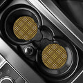Brown And Tan Houndstooth Pattern Print Car Coasters