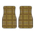 Brown And Tan Houndstooth Pattern Print Front Car Floor Mats