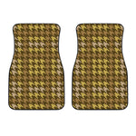 Brown And Tan Houndstooth Pattern Print Front Car Floor Mats