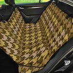 Brown And Tan Houndstooth Pattern Print Pet Car Back Seat Cover