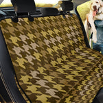 Brown And Tan Houndstooth Pattern Print Pet Car Back Seat Cover