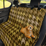 Brown And Tan Houndstooth Pattern Print Pet Car Back Seat Cover