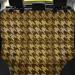 Brown And Tan Houndstooth Pattern Print Pet Car Back Seat Cover