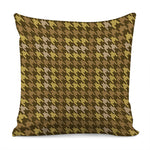 Brown And Tan Houndstooth Pattern Print Pillow Cover