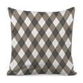 Brown And White Argyle Pattern Print Pillow Cover