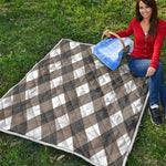 Brown And White Argyle Pattern Print Quilt