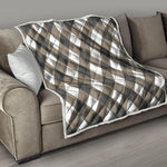 Brown And White Argyle Pattern Print Quilt