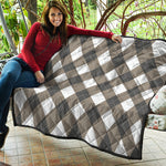 Brown And White Argyle Pattern Print Quilt