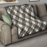 Brown And White Argyle Pattern Print Quilt