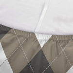 Brown And White Argyle Pattern Print Sofa Cover