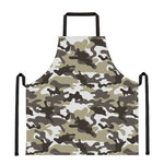 Brown And White Camouflage Print Apron