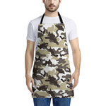 Brown And White Camouflage Print Apron