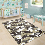 Brown And White Camouflage Print Area Rug GearFrost