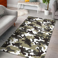 Brown And White Camouflage Print Floor Mat