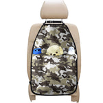 Brown And White Camouflage Print Car Seat Organizers